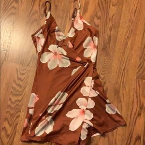 Floral wrap front romper